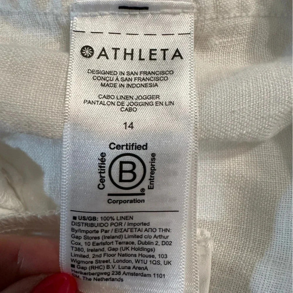 ATHLETA  RETREAT LINEN HIGH RISE JOGGER size 14 (C)3 - Picture 11 of 12